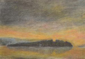 Maleri i Helga Bostens serie om bilder fra Utøya.